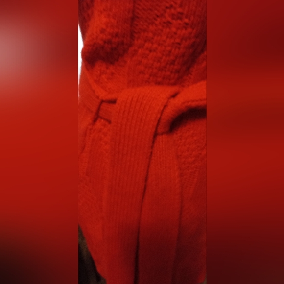 Redish orange Belted Sweater Dress Size L - Picture 8 of 11
